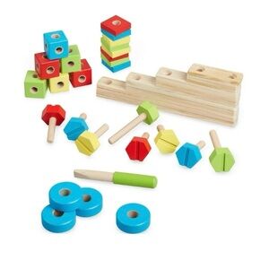 Melissa & Doug Twist & Turn Wooden Tools Construction Play Set (43 Pieces)